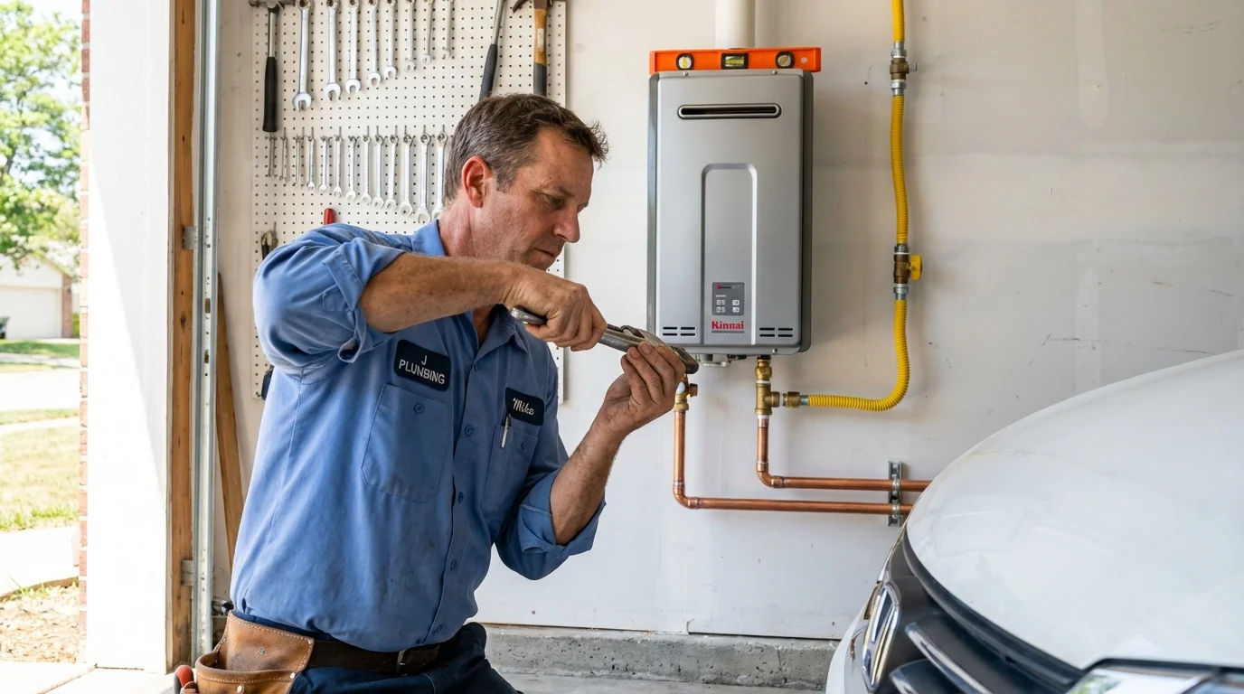Tankless water heater installation by a Johns Plumbing LLC plumber in Choteau